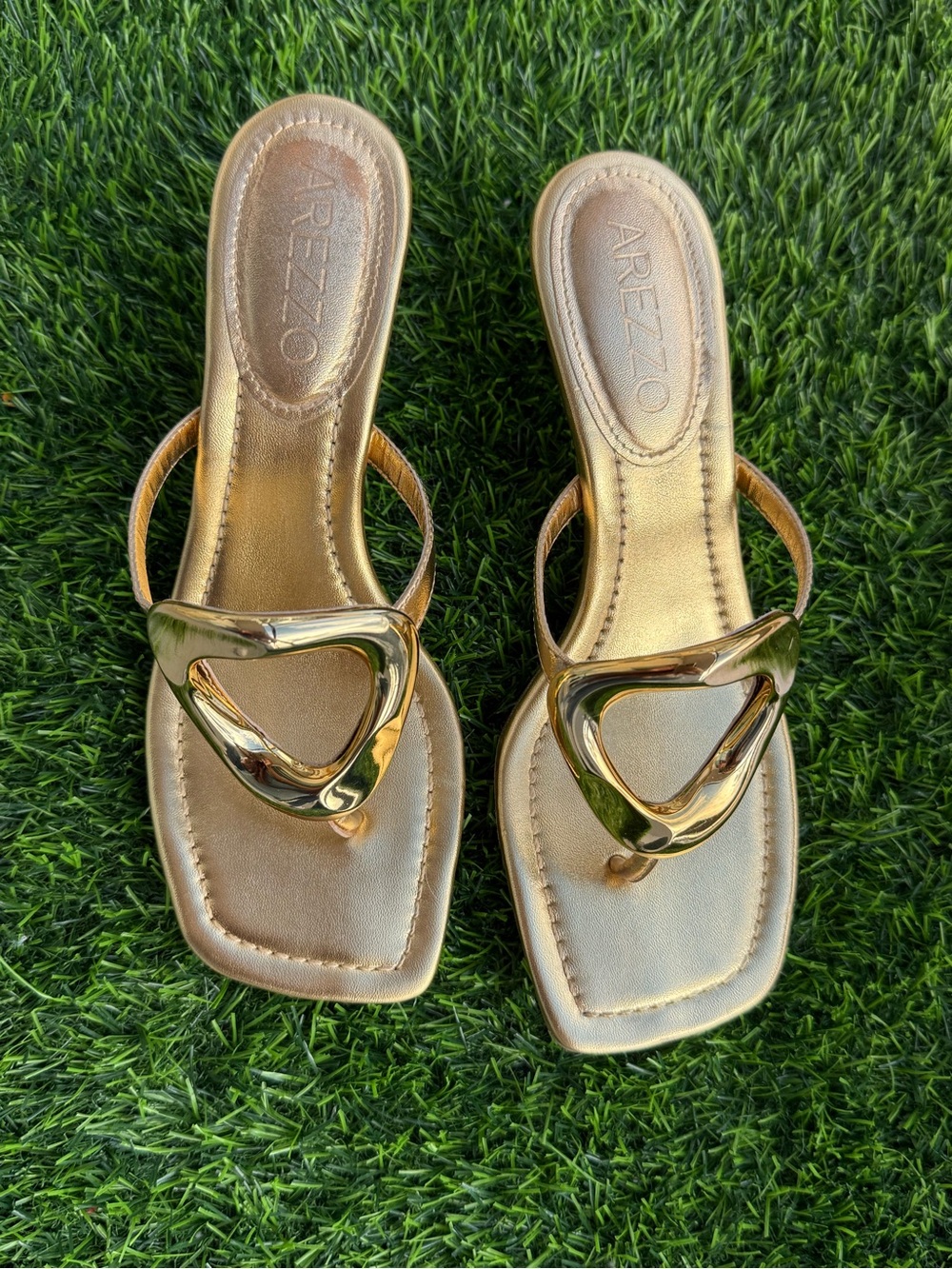 Metallic Gold Slip-On Mules